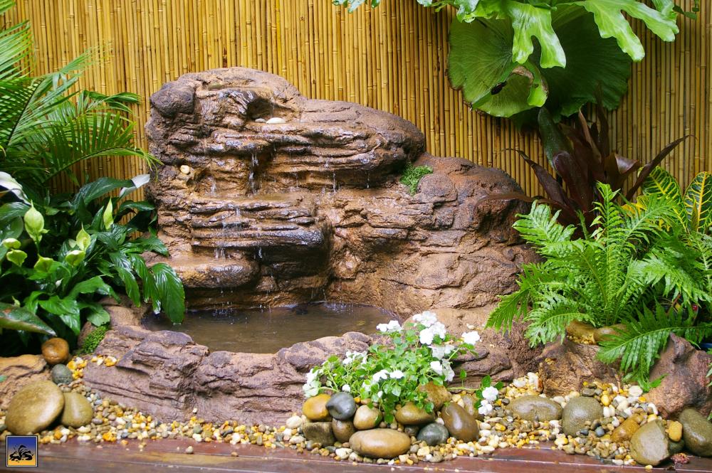 Property with a Homemade Rock Fountain